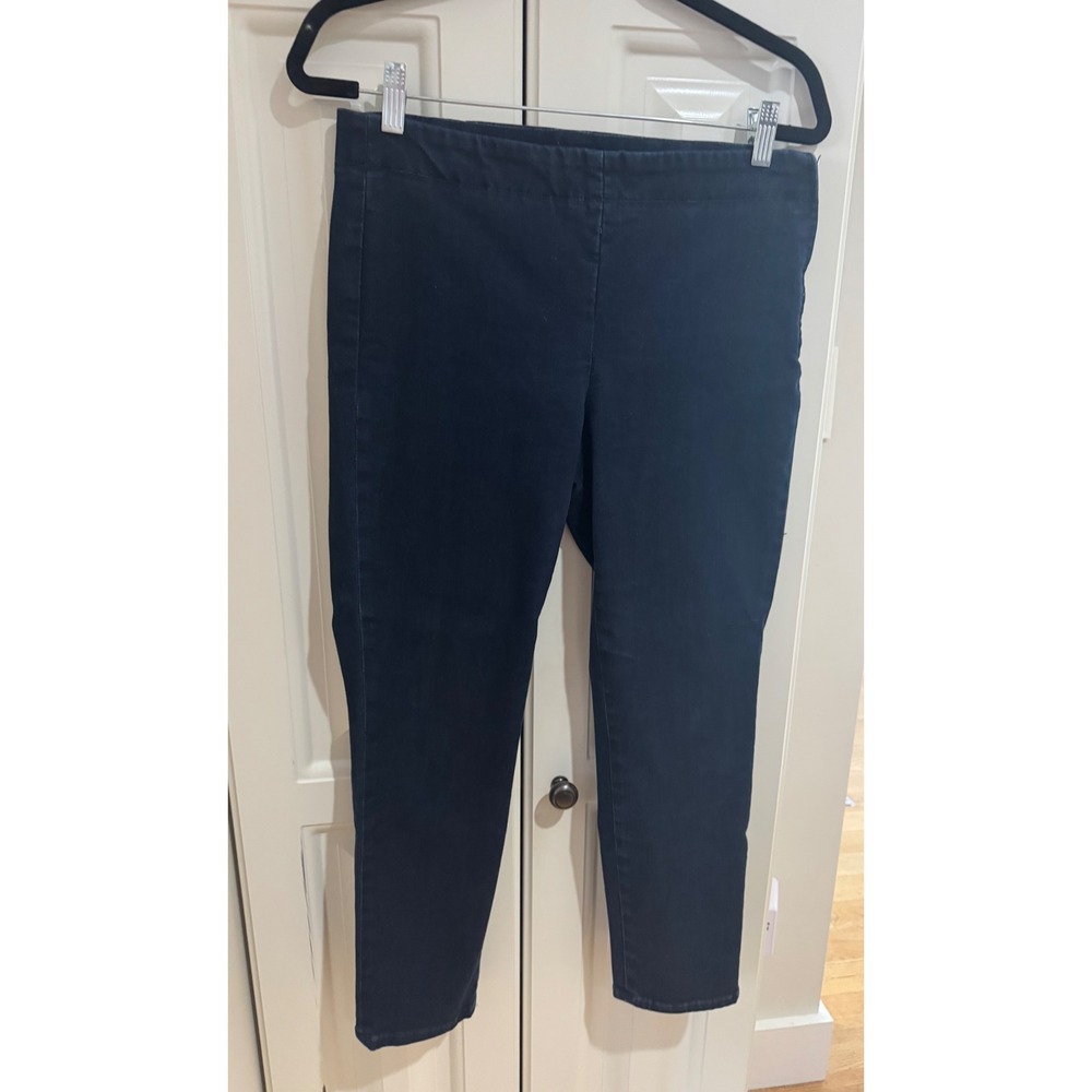 Talbots Petites 8 Slim Ankle Side Zip Pants Dark Wash Blue Denim Stretch Jeans